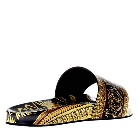 versace mens gold sandals|Versace leather sandals men.